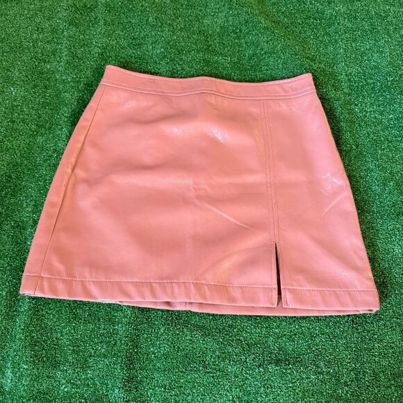Shinstar Women’s Mini Bodycon Side Slit Rose Vegan Leather Lining Skirt  Size L - Picture 1 of 16